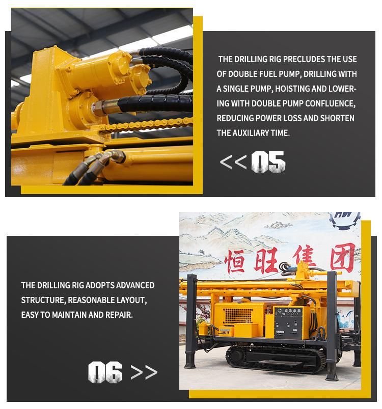 100m-800m Hydraulic Crawler Drilling Rigs and Drill Machine for Core Sampling and Water Wells Drilling Rigs
