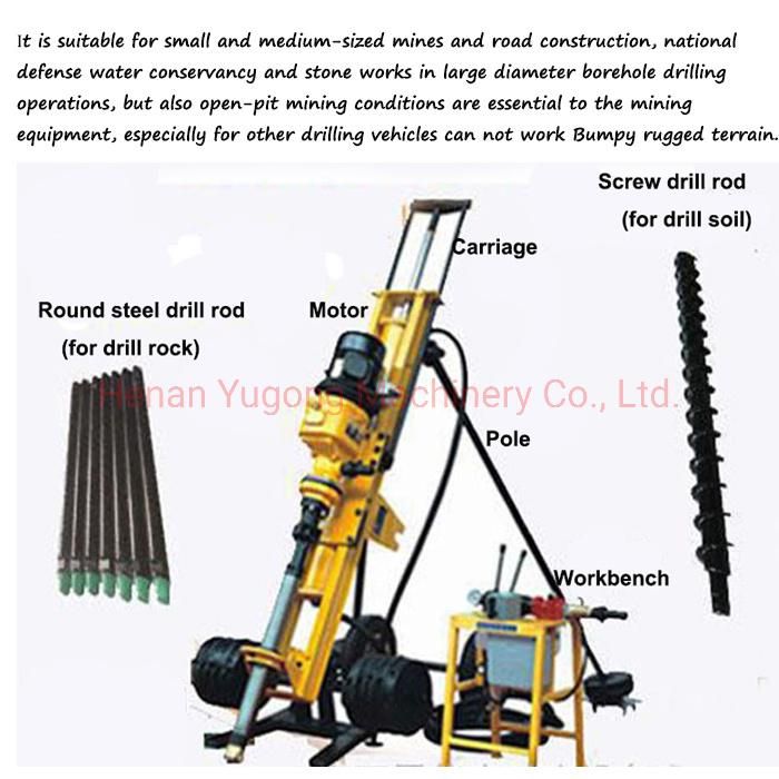 Chinese Supplier DTH Rotary Drilling Rigs Bore Blasting Hole Drilling Machine