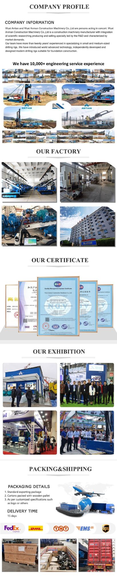 Hdl-300 All Kinds of Guide Hole Construct Multifunctional Drilling Rig