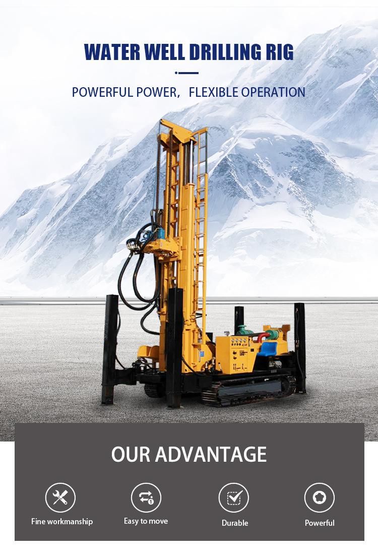 Portable Water Well Drilling Rig Machine with Wheels Mounted for Good Price