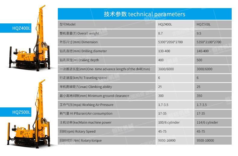 Crawler Mounted Air Water Well Drilling Rig