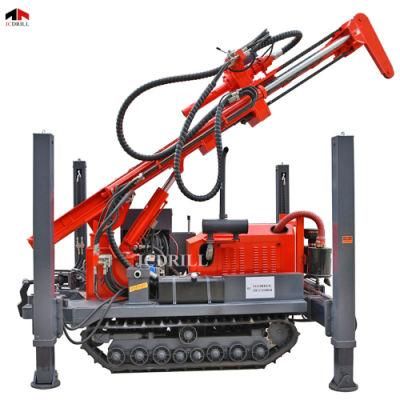 Factory Price 260m Depth DTH Crawler Water Drillingrig with Air Compressor