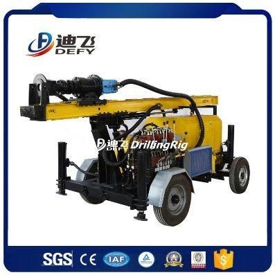 Four Wheels Trailer Hard Rock Drilling Rig with High Efficiency