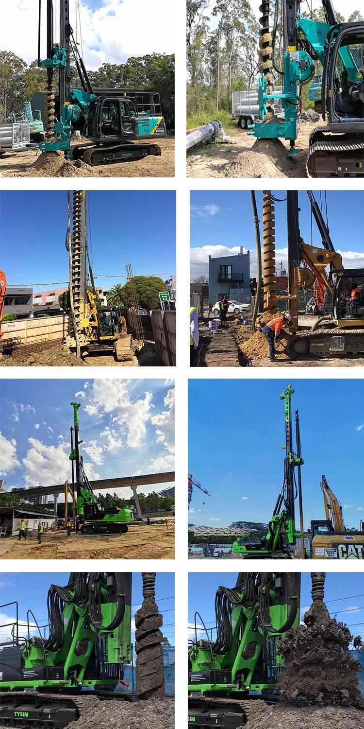 Tysim Drilling 20m Depth Foundation Pile Machine Kr220 Excavator Mini Piling Rig