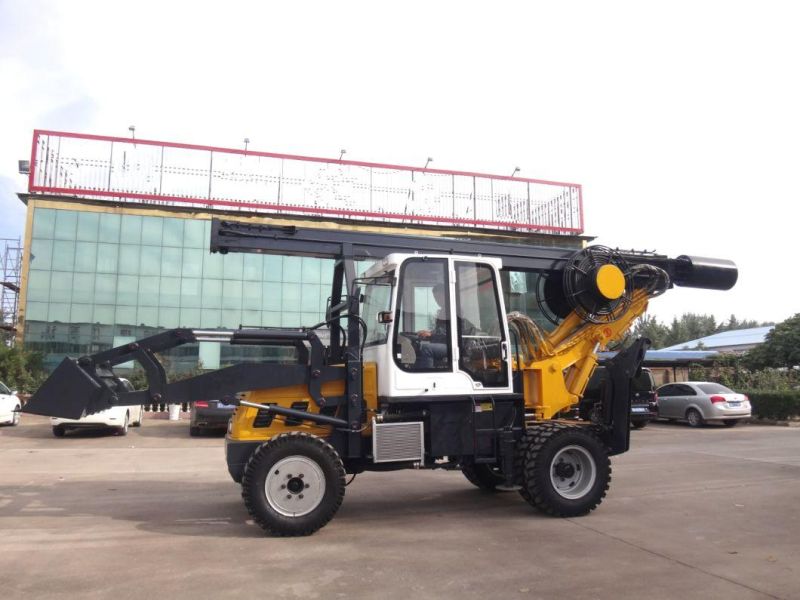 11m Hydraulic Power Machine Double Dynamic Model Wheeled 180 Water Well Drill Rig for Drilling Equipment