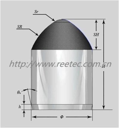 PCD (Polycrystalline) Mining machinery Parts Fo Rroad Milling Teeth of Chamfer