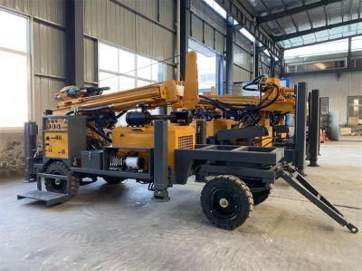 Diesel Engine Trailer Mud Pump Hydraulic Borehole Drilling Small Water Tube Well Drilling Rig 50m