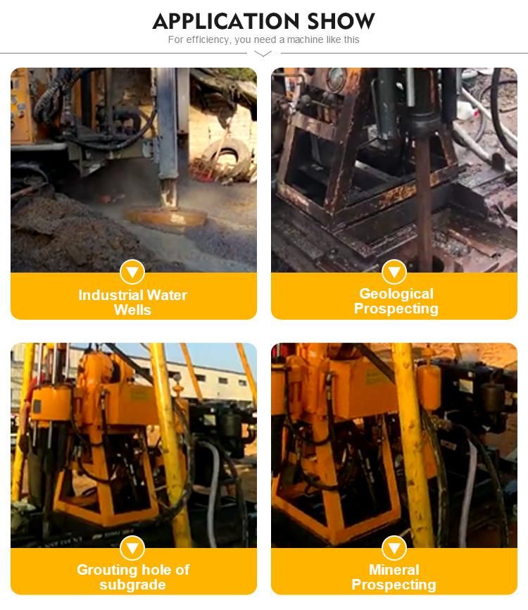China Drilling Water Rig 200m Air-Compressor-Water-Well-Drill-Machine
