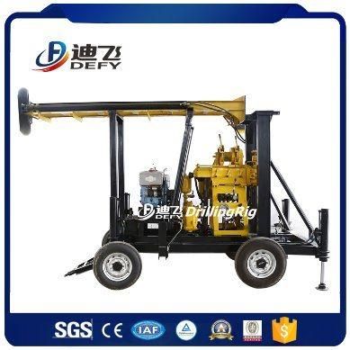 Hydraulic 200m Wheels Trailer Rotary Borehole Drill Rig