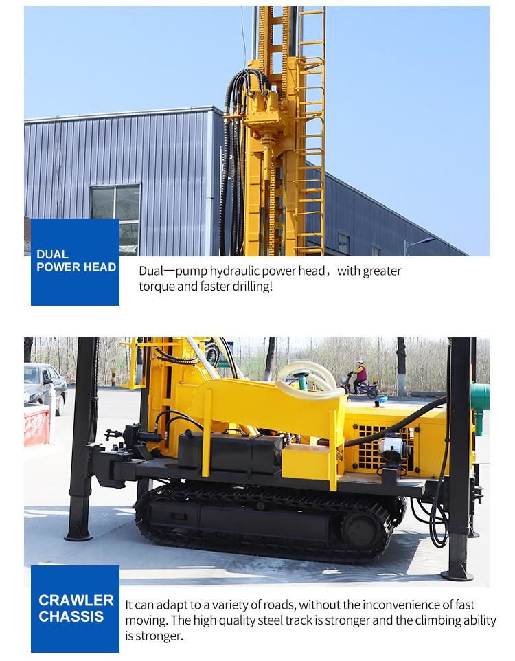 Pneumatic Machine Crawler Hydraulic Water Drilling Rig for Peru