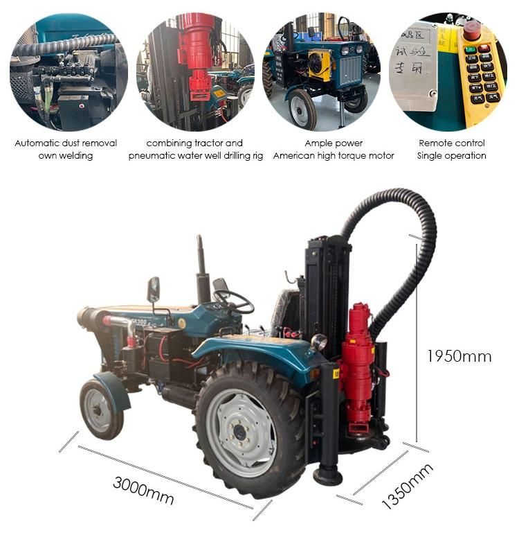 Cheap Water Well Drilling Rig 150m Tractor Mounted Drilling Machine
