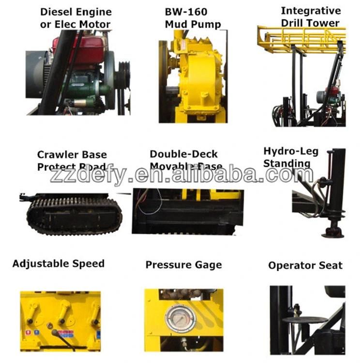 Mobile 400m Portable Hydraulic Water Well Drilling Rig