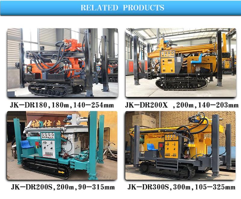 Jk-Dr300 300m Depth Hydraulic Crawler Type Rotary Drilling Rig Machine