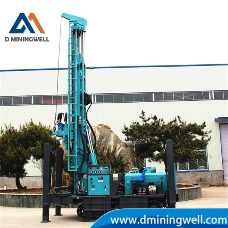 Hydraulic Crawler 380 300m Borehole Multifunction with Air Compressor Mud Pump Water Well Drilling Rig Machine