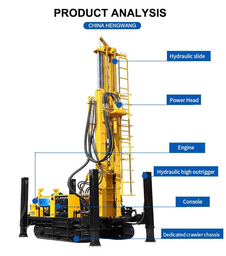 Hw Sale Crawler Hydraulic Water Well Rig Drilling 300m