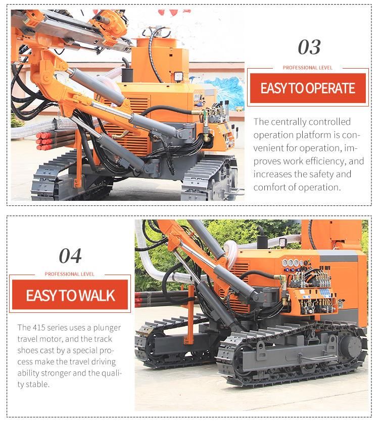 DTH Surface Drill Rig with Hole Quarry Mining Blast Aggregate Stone