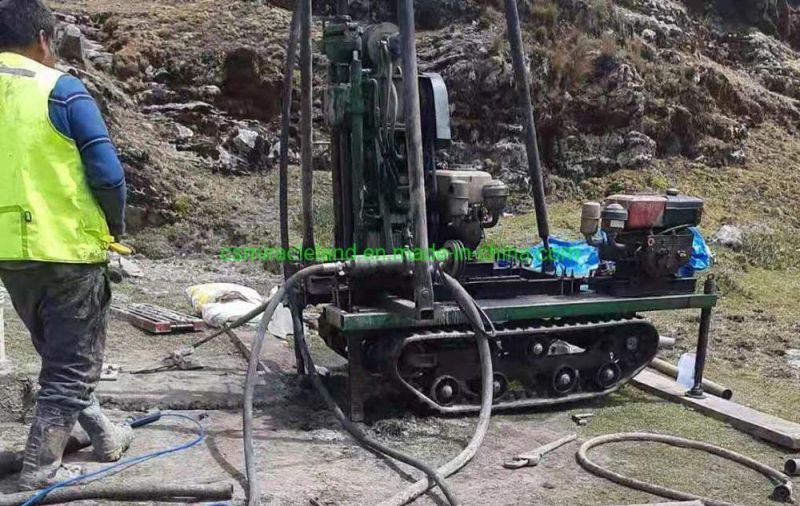 50m Small Portable Hydraulic Geotechnical Exploration Core Drilling Rig with Mud Pump