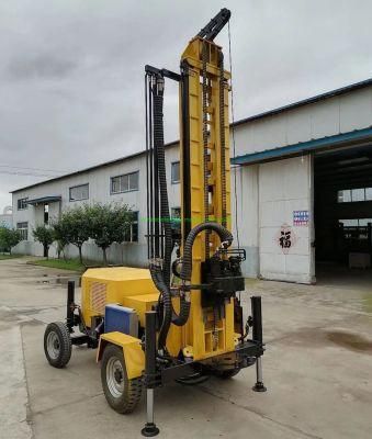 180m Four Wheels Trailer Mounted DTH Rock Borehole Water Well Drilling Machine