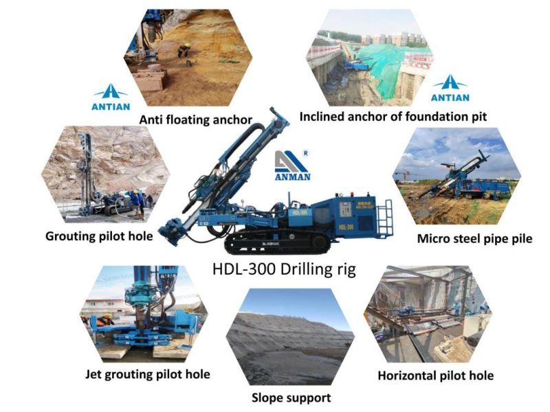 Hdl-300 All Kinds of Guide Hole Construct Multifunctional Drilling Rig