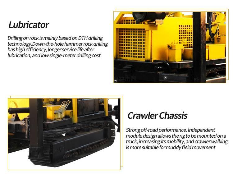 Crawler Pneumatic DTH Air Water Well Drill Rigs