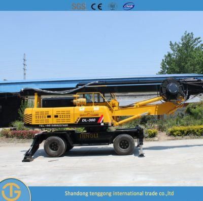 Crawler Mounted Rotary Drilling Small Wheeled 360 Pneumatic Hydraulic Mechanical Mini Portable Pile Drilling Rig