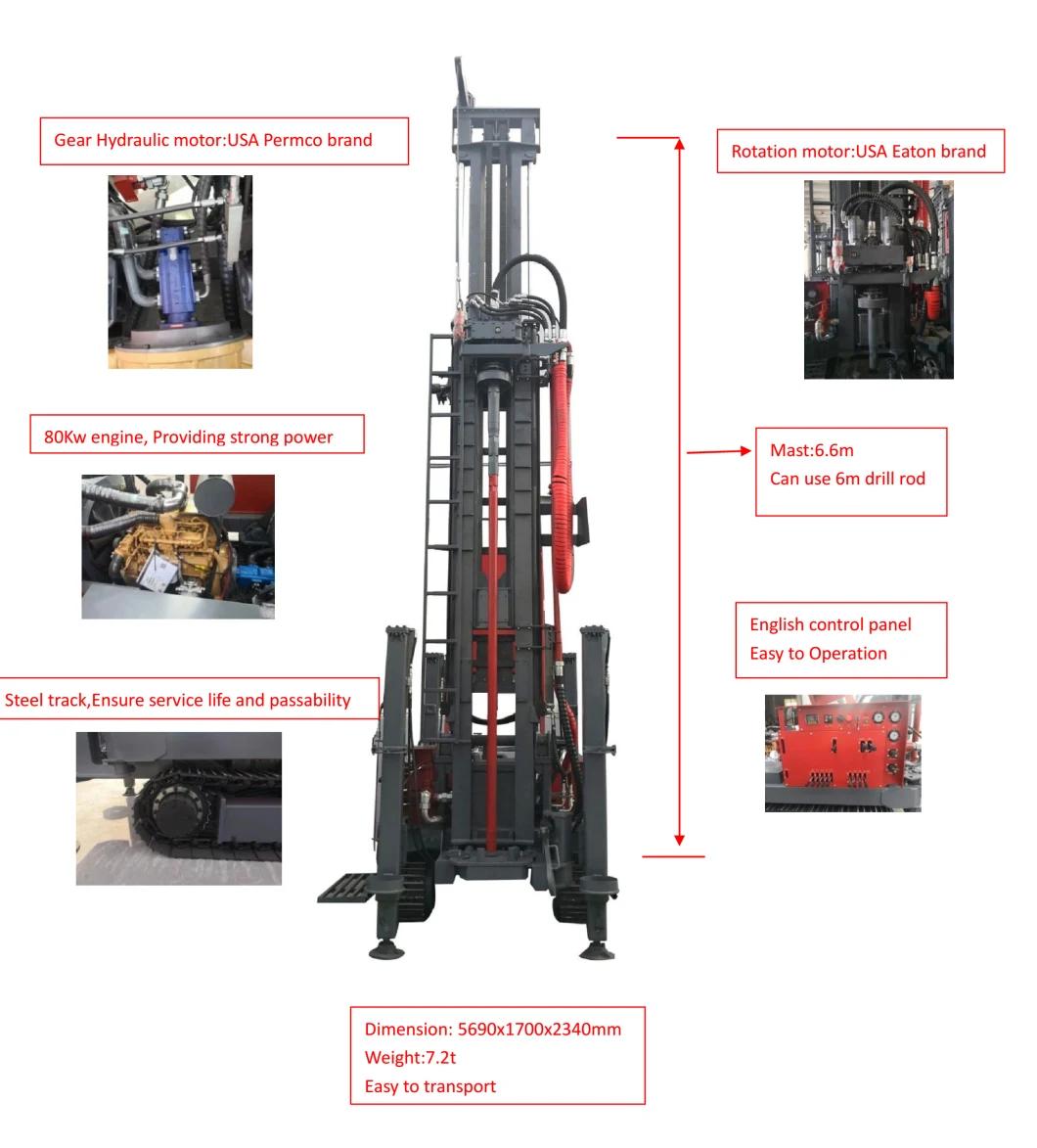 300meters Hydraulic Power Crawler Water Well Drilling Rig