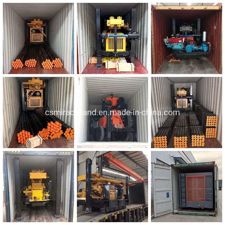 Wheeled Trailer Mounted Hydraulic Rotary Head DTH Hammer Water Well Borehole Drilling Rig