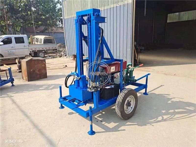 Diesel Water Well Drilling Machine 22HP 100m Drilling Wells Machine Hydraulic Mine Drilling Rig Electric