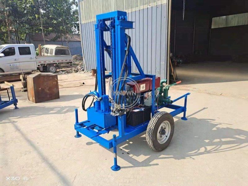 22HP Diesel Engine Well Drilling Rig Machine Tractor Mounted Water Drilling Machine 100m Deep Alloy PDC Coring Bits Optional