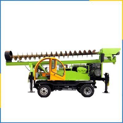 China Supply Wheeled 360-6 Hydraulic Auger Drilling Rig / Pile Driving Machine/ Screw Pile Driver