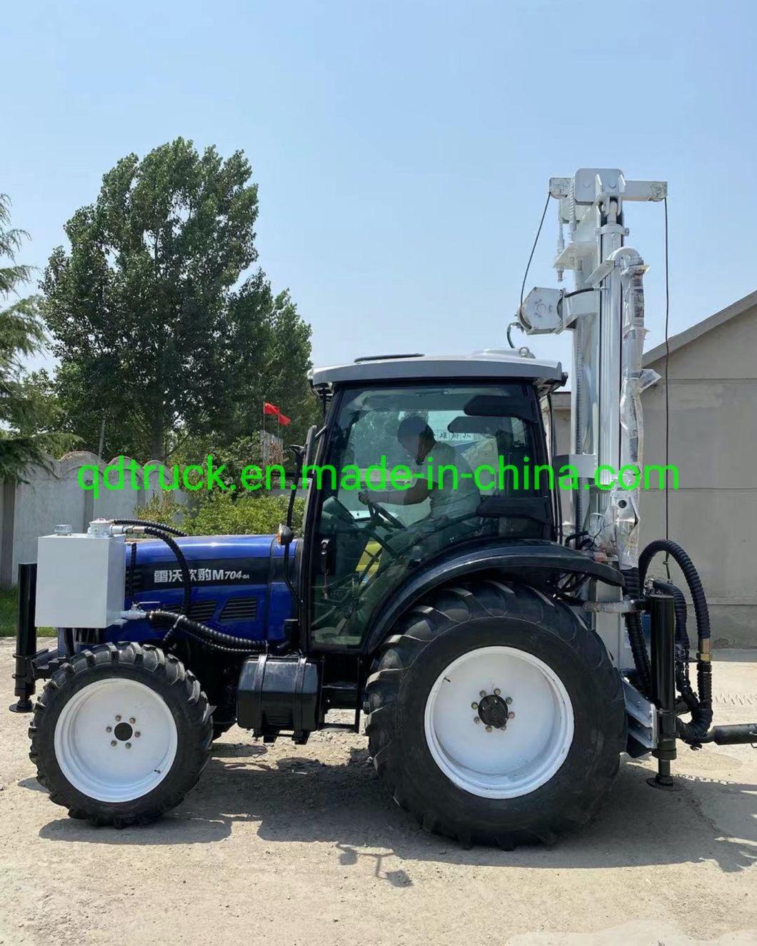 Tow air compressor tractor mounted water well impactor drilling rig