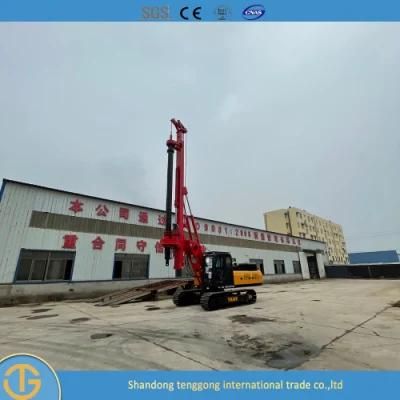 Excavator Mini Crawler Concrete Pile Driver Electric Ground Screw Drilling Rig with Two Drilling Tools for Free Can Customize