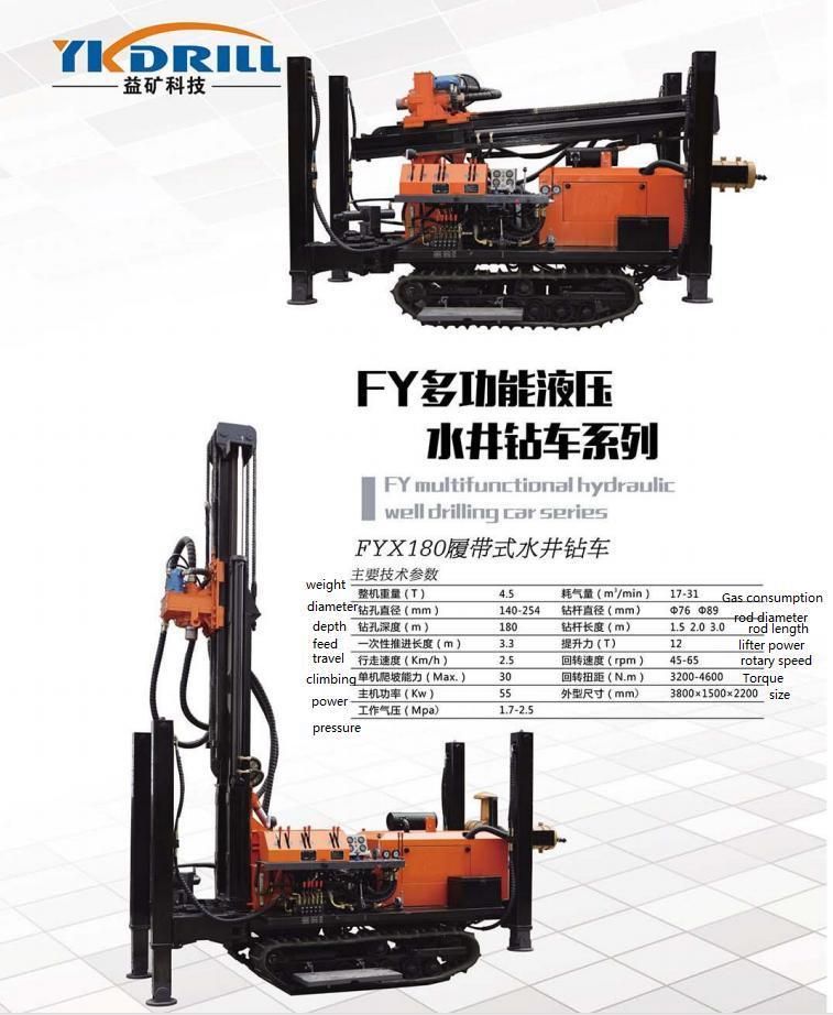 180m Depth Hydraulic Water Well Core Drilling Rig Machine for Philippines