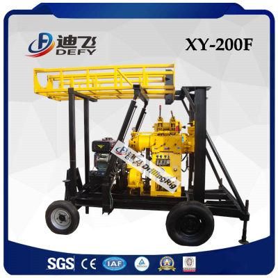 Xy-200f 200m Trailer Mounted Water Well Borehole Drilling Rig