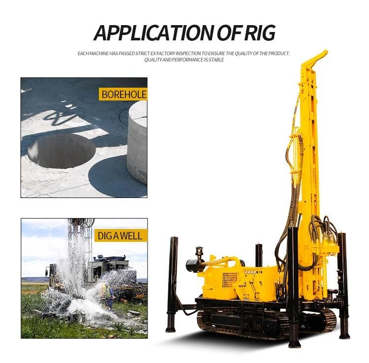 Rubber/Metal Crawler Air and Mud DTH Borehole Drilling Rig Machine