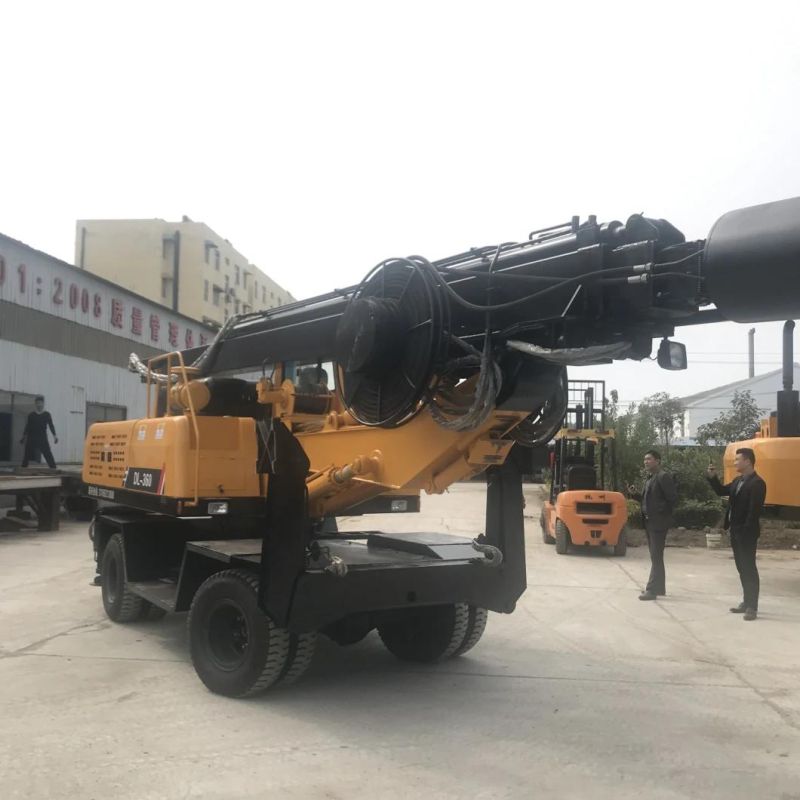 10m/20m/30m Wheel Type Portable Core Borehole Water Well Piling Machine Dl-360 for Sale