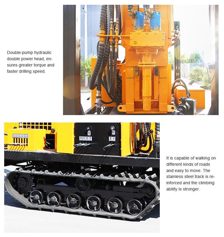 180m Depth 3m Drill Pipe Crawler Water Well Drilling Rig for Water Well