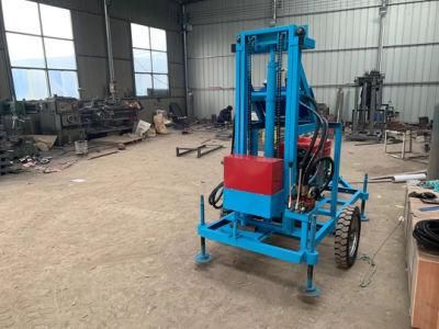 100m Deep Portable Diesel Hydraulic Water Well Rotary Drilling Rig /Borehole Water Well Drilling Machine with Electric Start