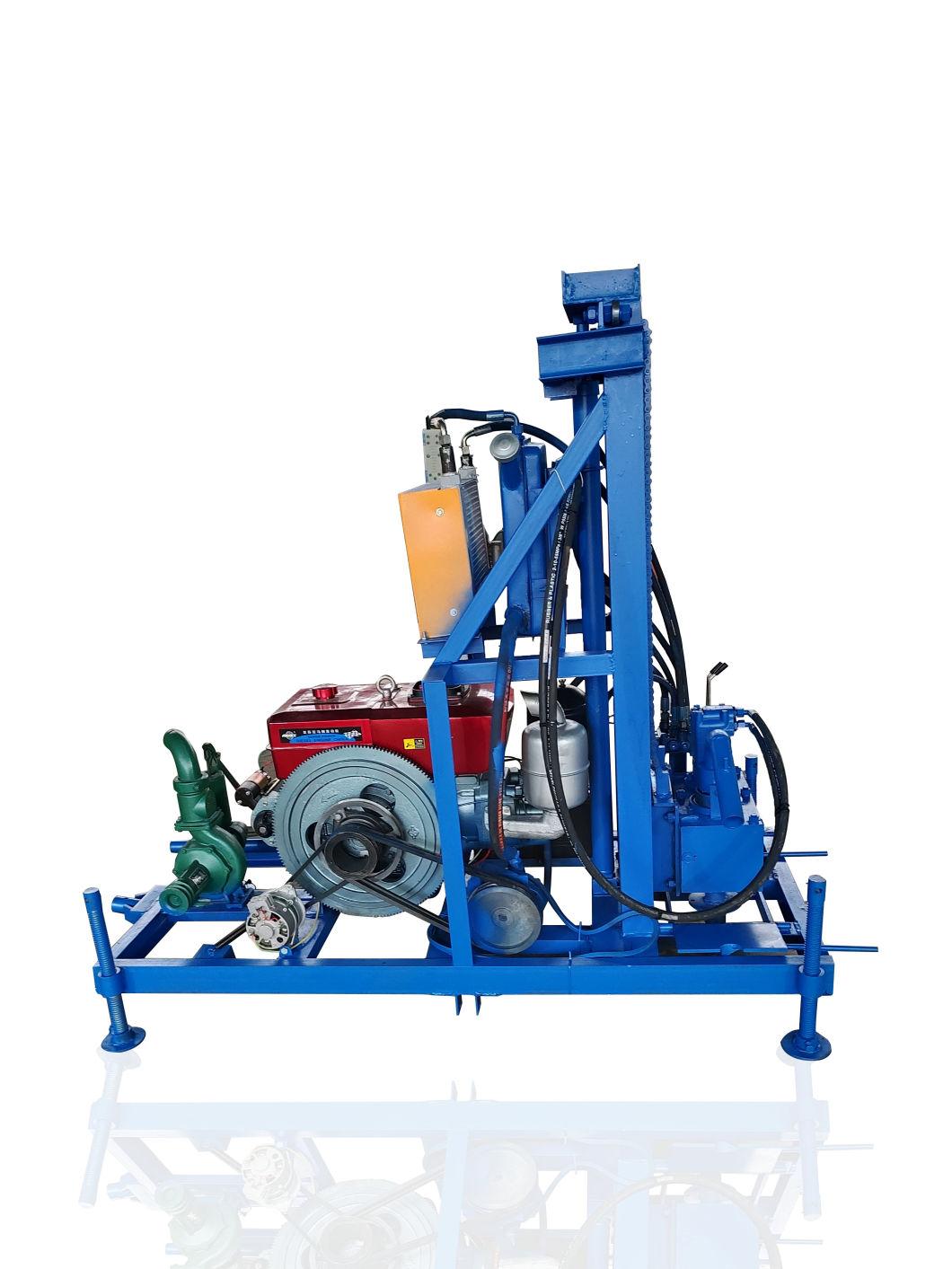 100m Deepth Portable Borehole Well Drilling Rig Diesel 22HP Drilling Rig Machine Water Well Drilling Machine