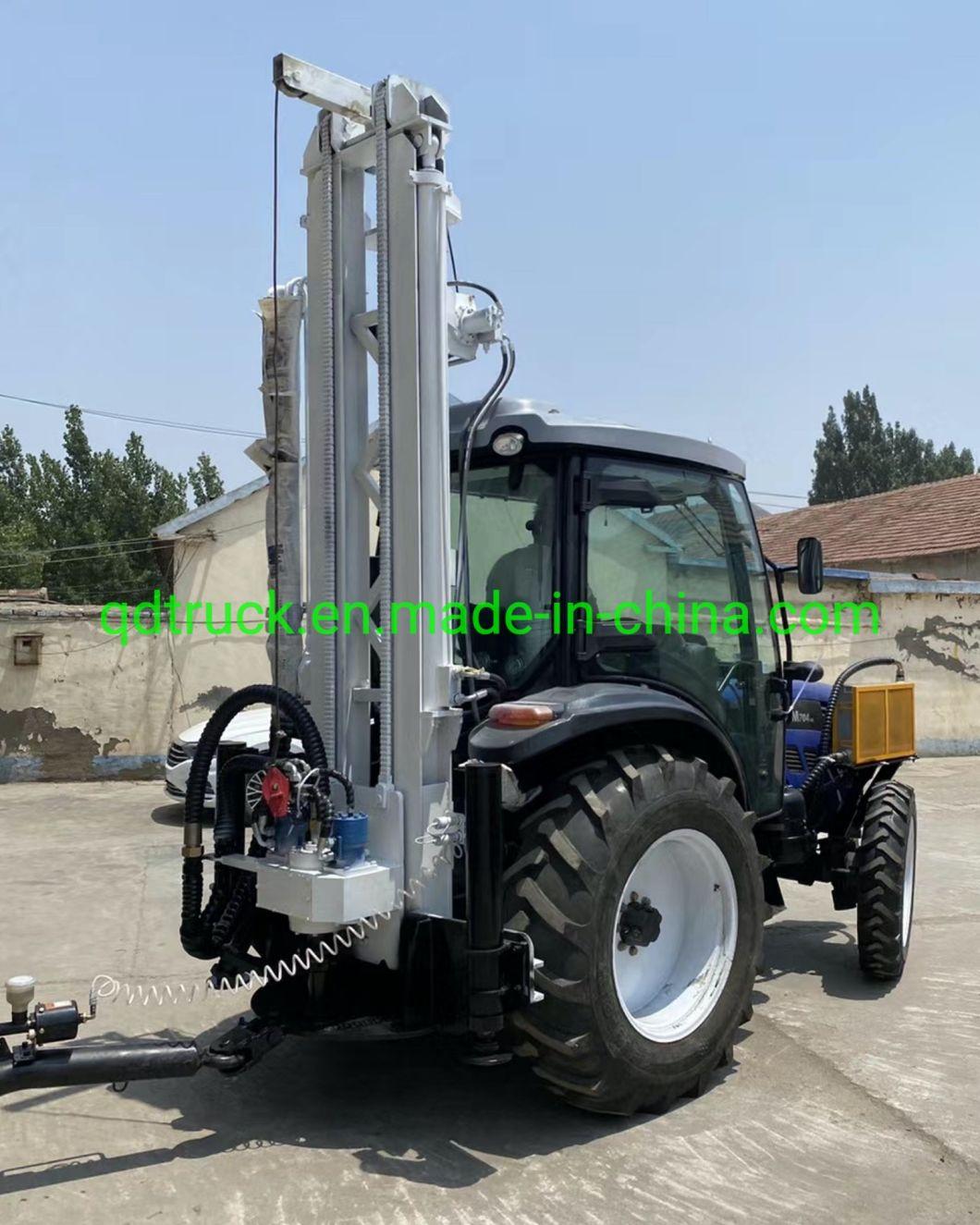 Tow air compressor tractor mounted water well impactor drilling rig