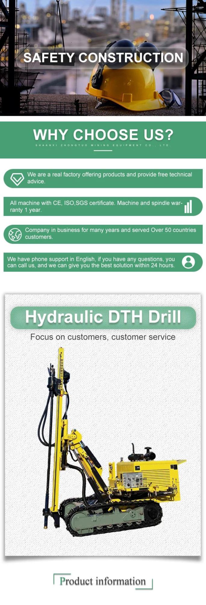 Strong Recommend DTH Drilling Rig for Sale, Dfq-200 Crawler Hydraulic Used DTH Drilling Rig