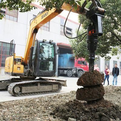 Mini Excavator Munted Hydraulic Screw Earth Auger Ground Hole Drilling Earth Auger for Hole Digging