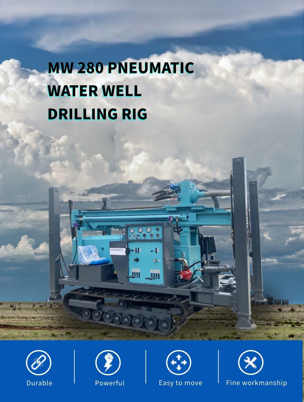 Dminingwell 280 Meters Hard Rock DTH Water Well Drilling Rig/Underground Borehole Drilling Rig MW280