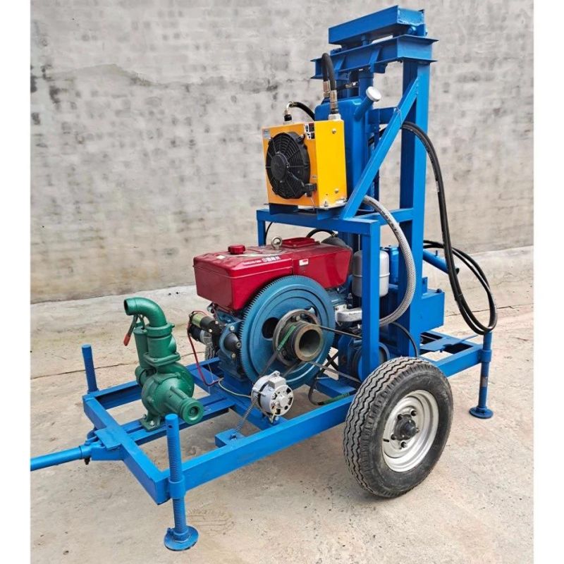 Diesel 130m-150m Drill Rotary Hydraulic Portable Well Drilling Rig with Good Price