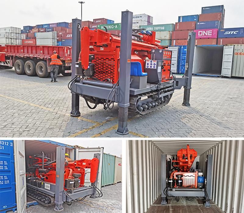 Factory Price 260m Depth DTH Crawler Water Drillingrig with Air Compressor