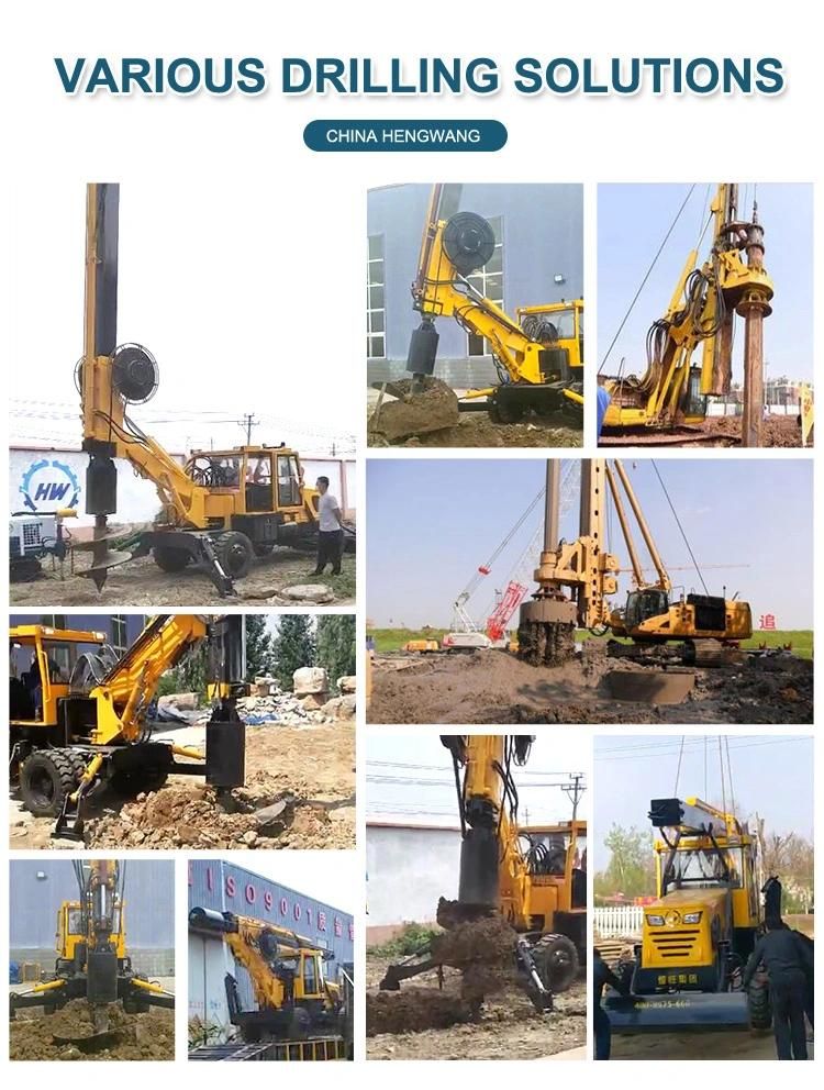 13m 15m Ground Clay Soil Small Stone Wheel Rotary Drilling Rig