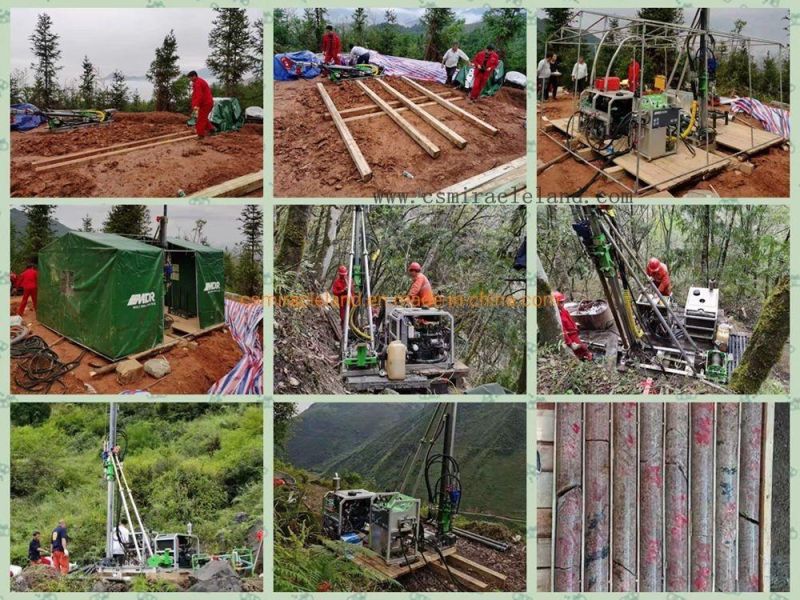 Portable Full Hydraulic Rotary Head Geotechnical Exploration Wireline Core Drilling Machine