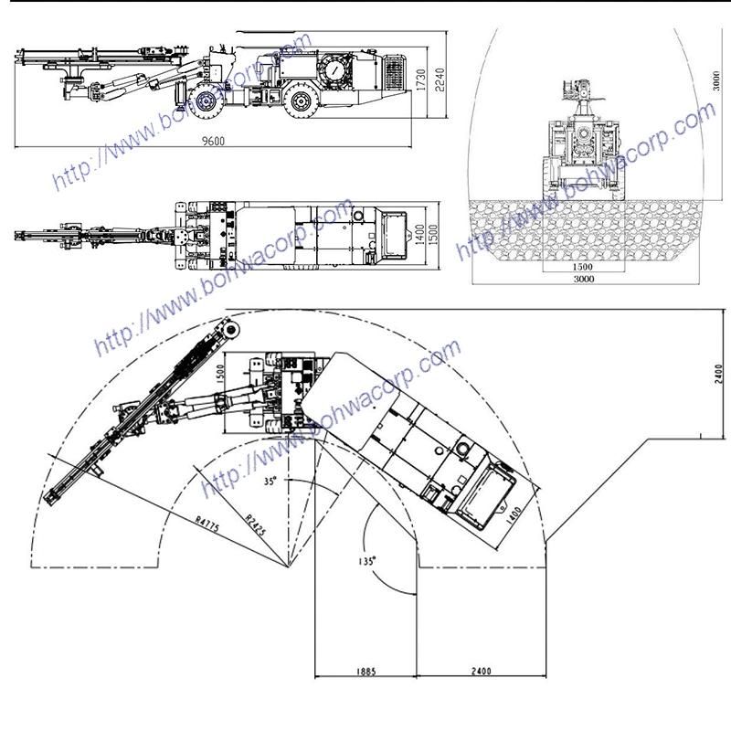 Underground Hydraulic Rock Drill Boomer for Mining, Hydro and Road Tunnel Construction