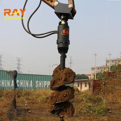 Ray Attachments Hydraulic Ground Drill Rock Sharp Teeth Earth Auger Drive for Sale