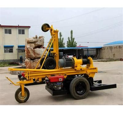 Wheel Mounted Portable DTH Air Water Well Drilling Rig